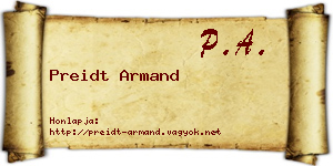 Preidt Armand névjegykártya